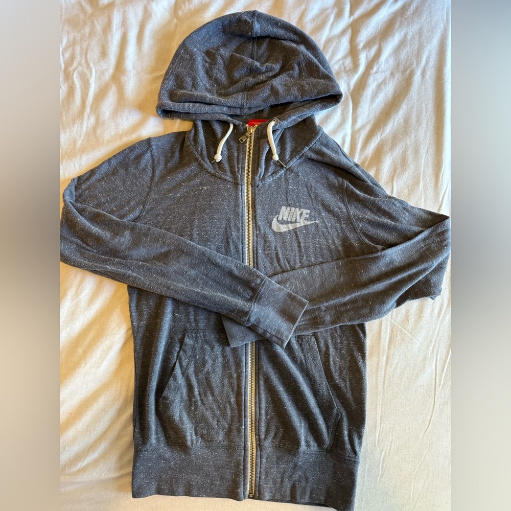 Nike heather gray full zip women’s hoodie
